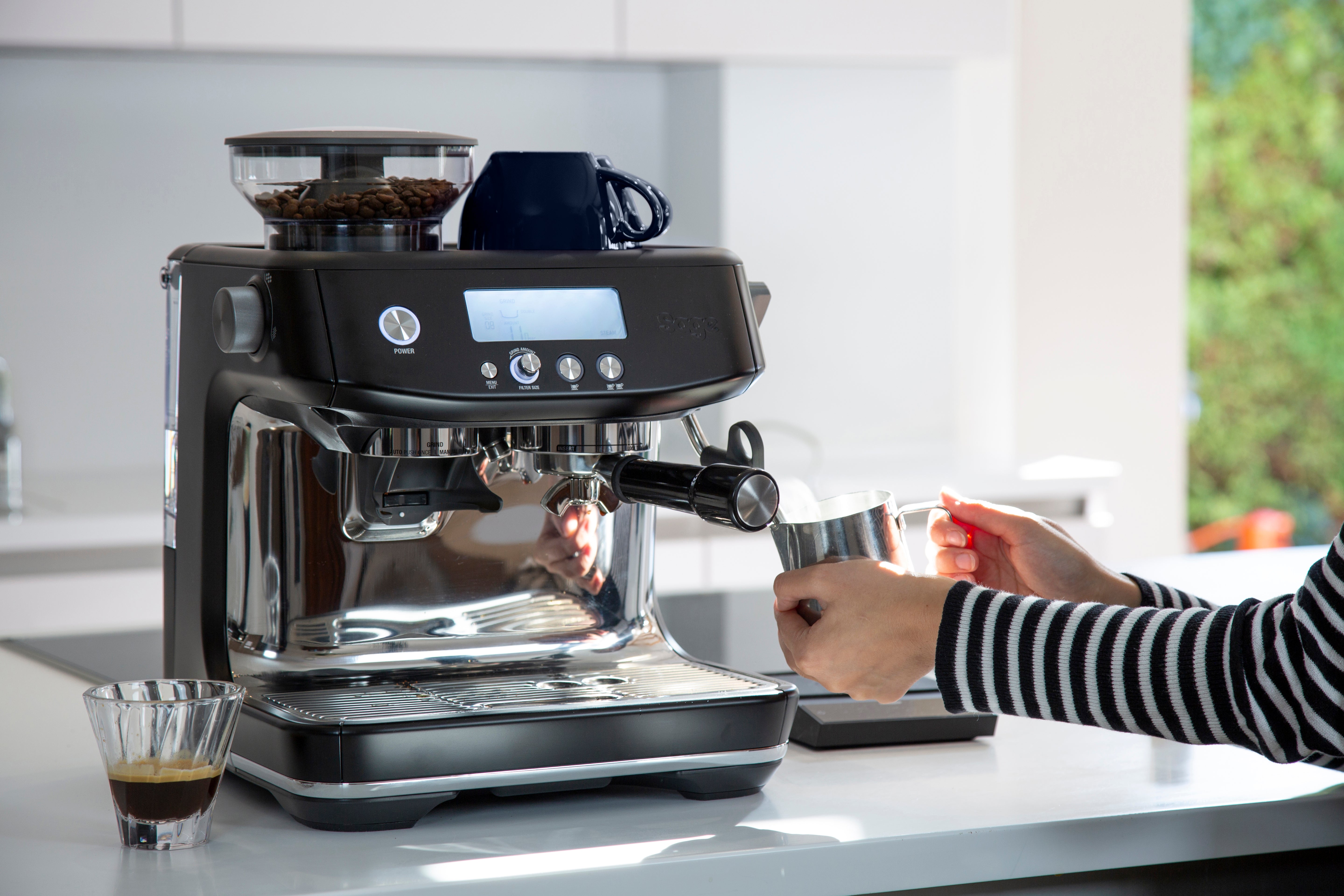 Sage Barista Pro Black Truffle, in a kitchen