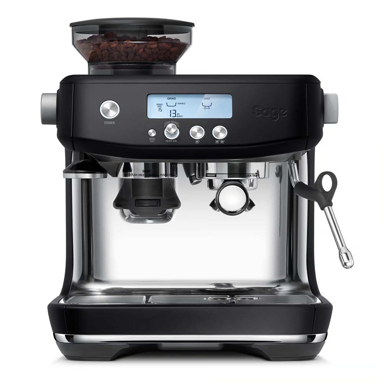 Sage Barista Pro Black Truffle, front view