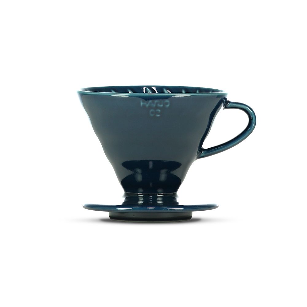 Hario V60 Ceramic Coffee Dripper — Indigo Blue (Size 02)