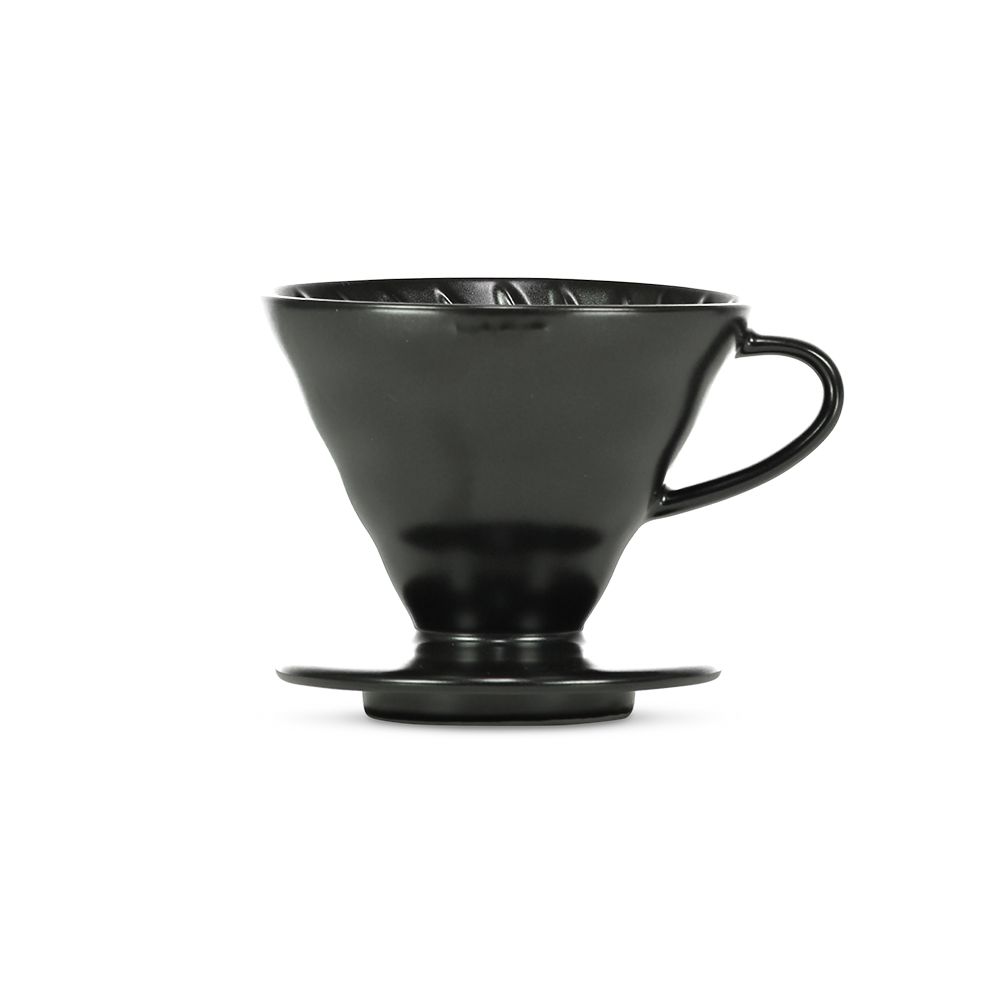 Hario V60 Ceramic Coffee Dripper — Matte Black (Size 02)