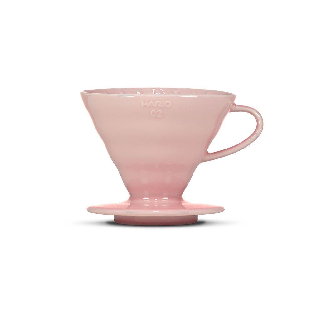 Hario V60 Ceramic Coffee Dripper — Pink (Size 02)