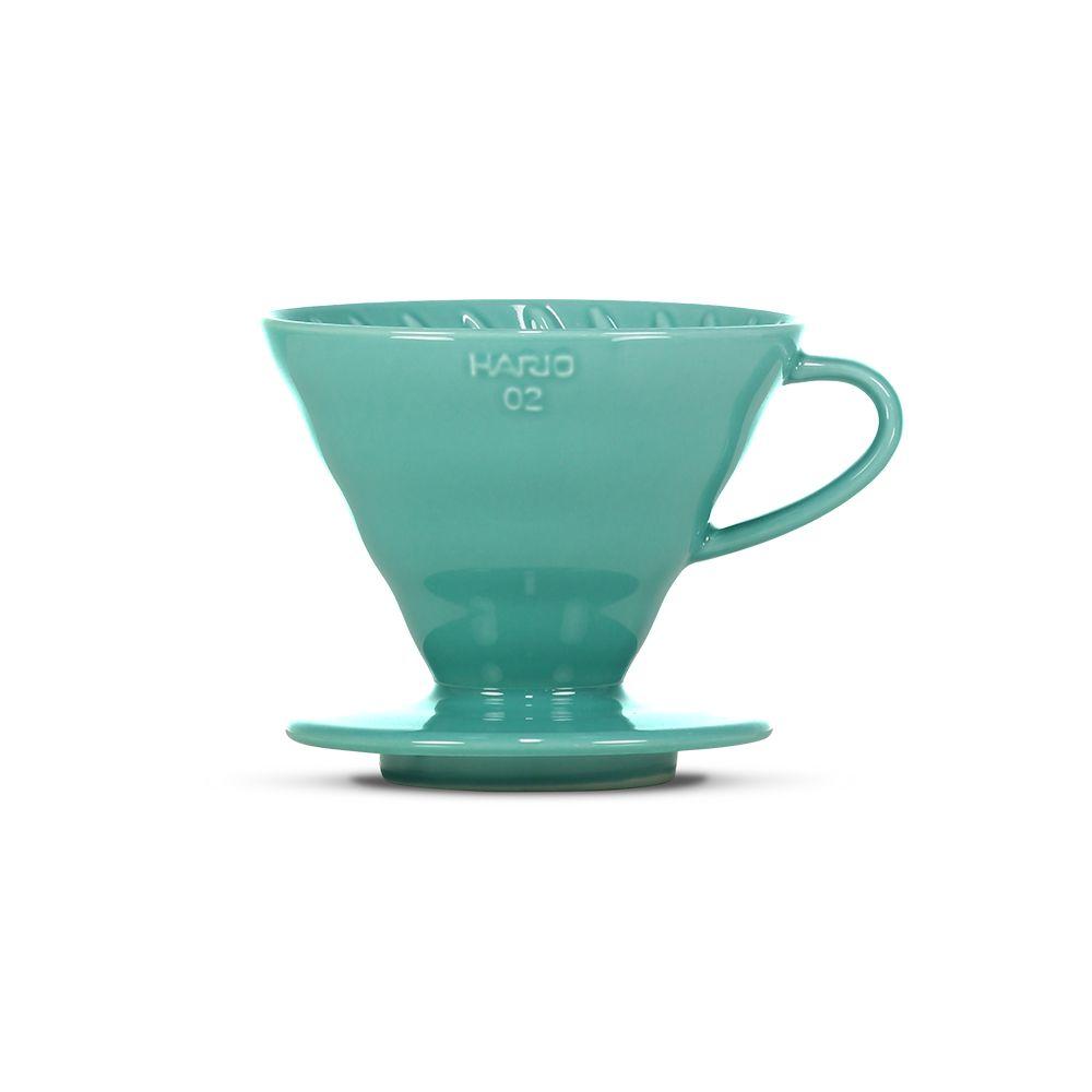 Hario V60 Ceramic Coffee Dripper — Turquoise (Size 02)